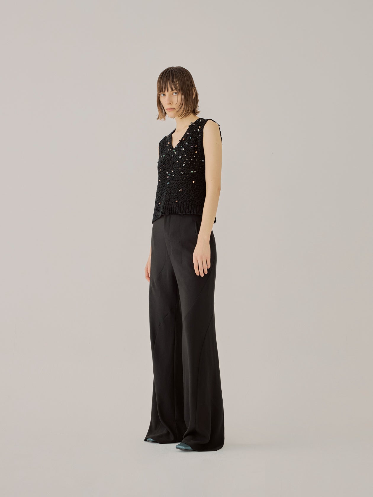 Gerda glass beads&ores knit PO BK