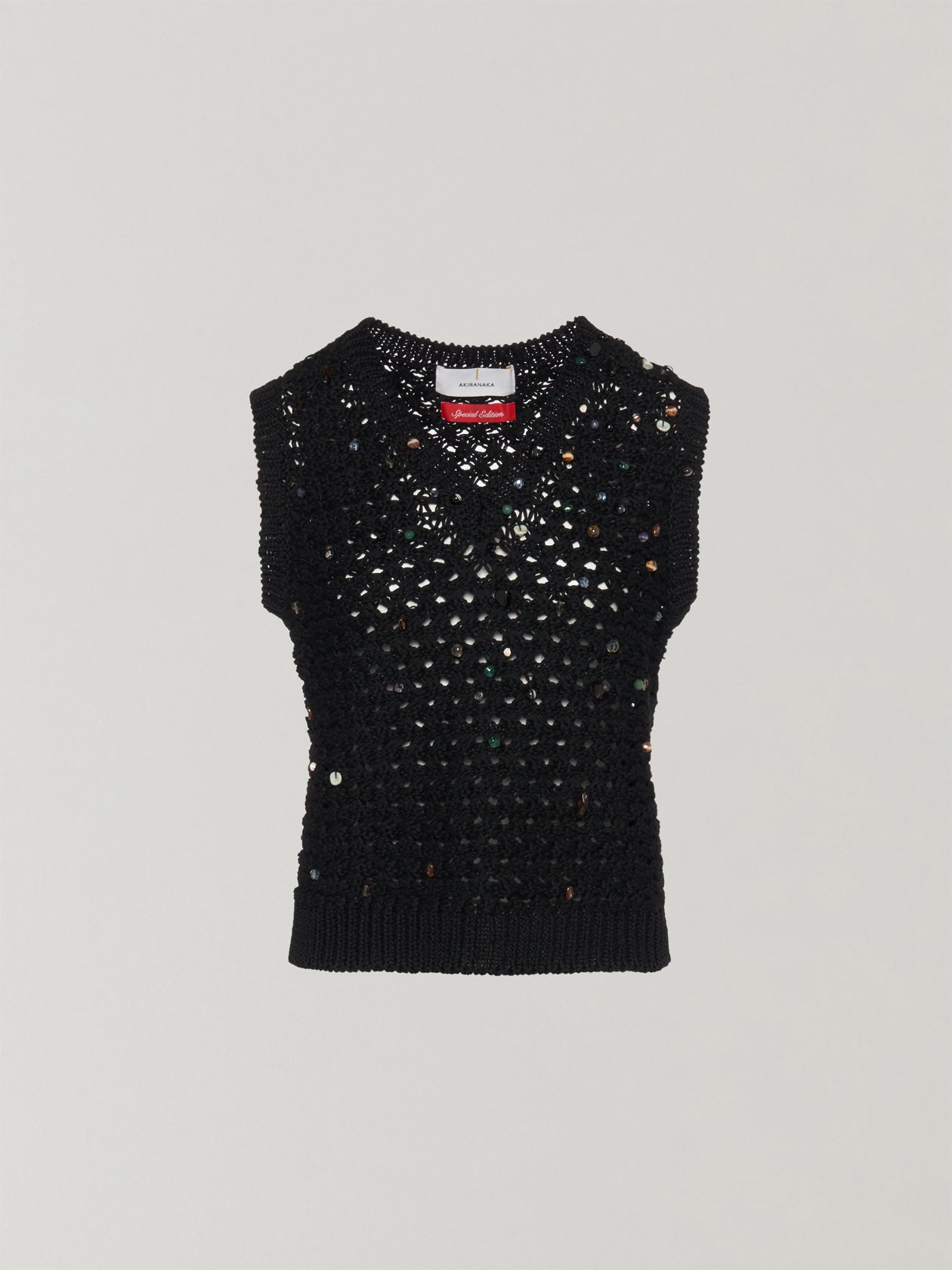 Gerda glass beads&ores knit PO BK
