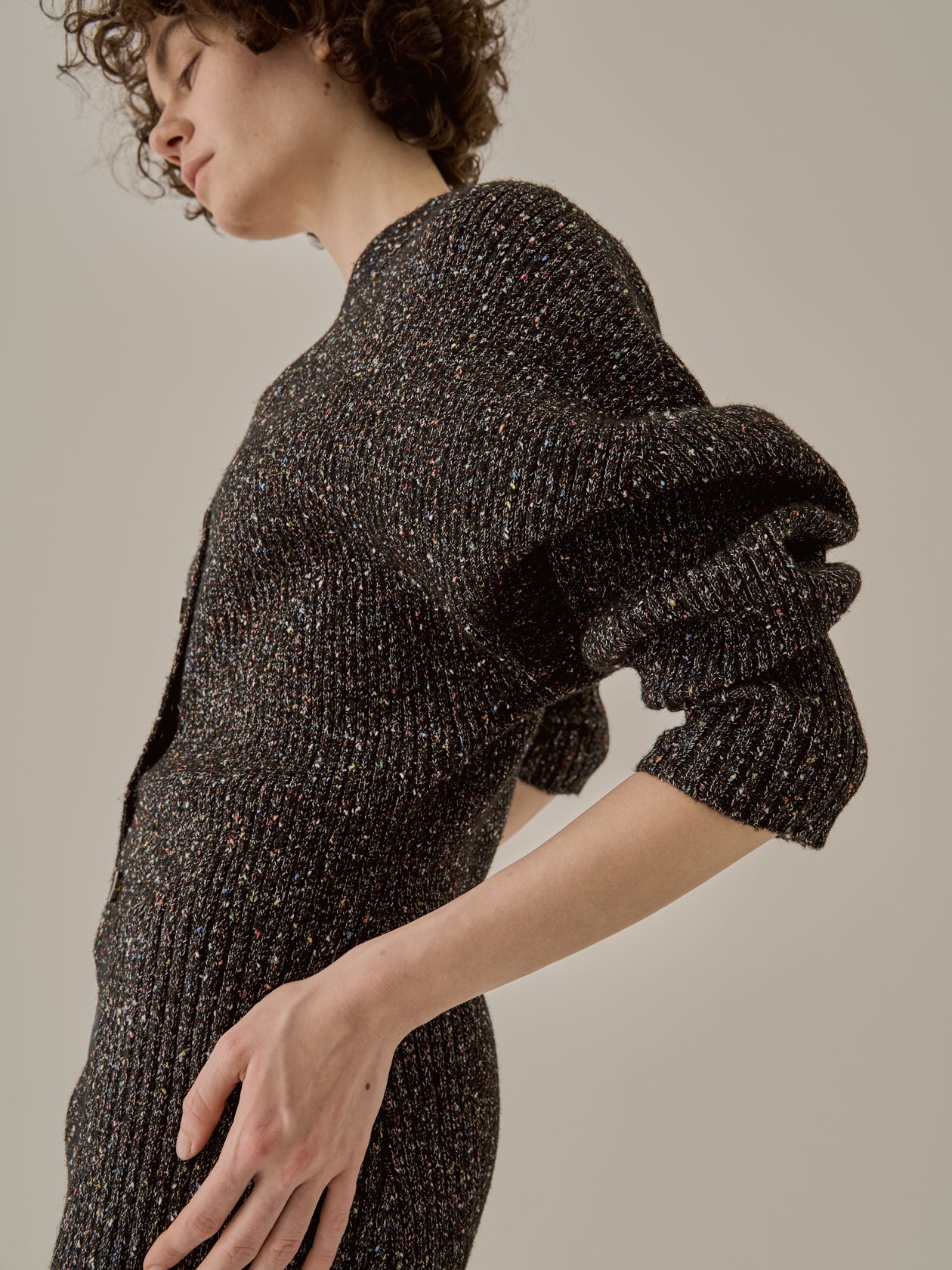 Greer melange knit cardigan BK