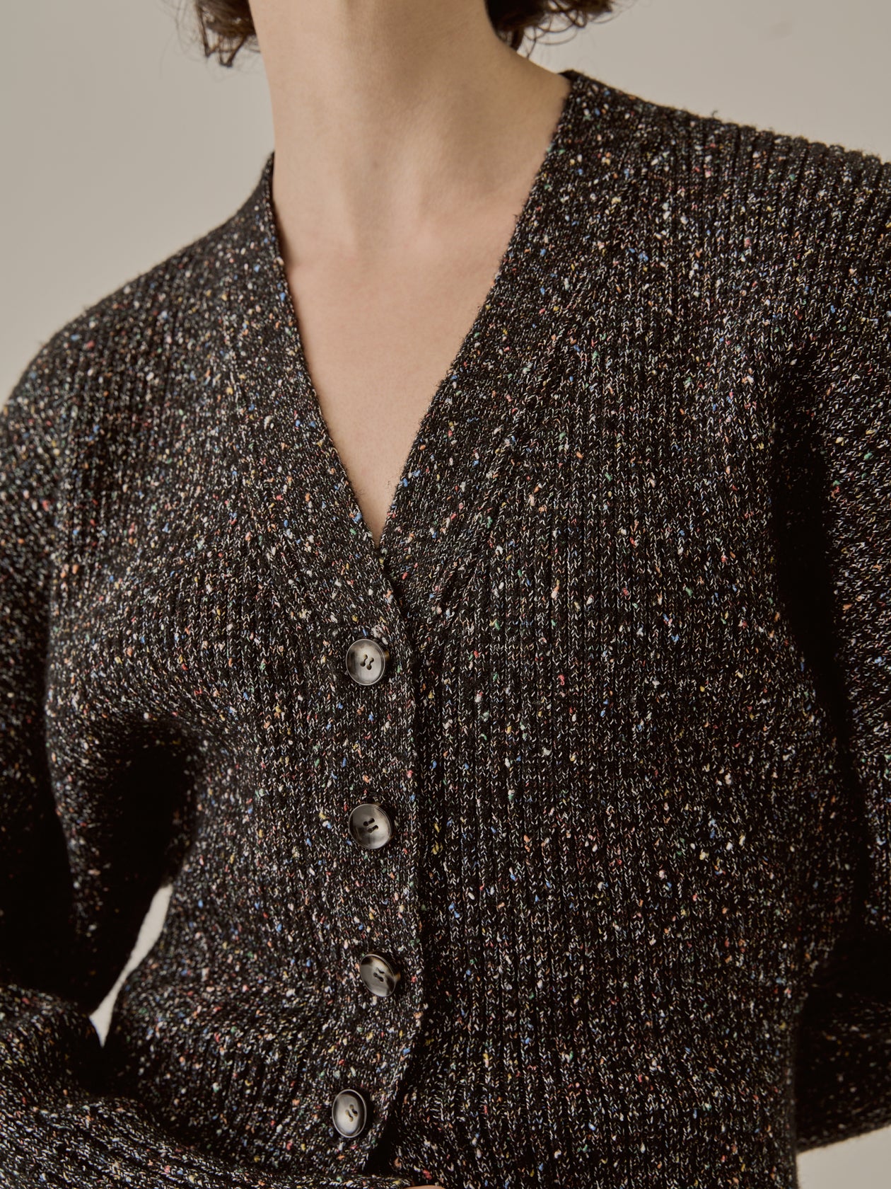 Greer melange knit cardigan BK