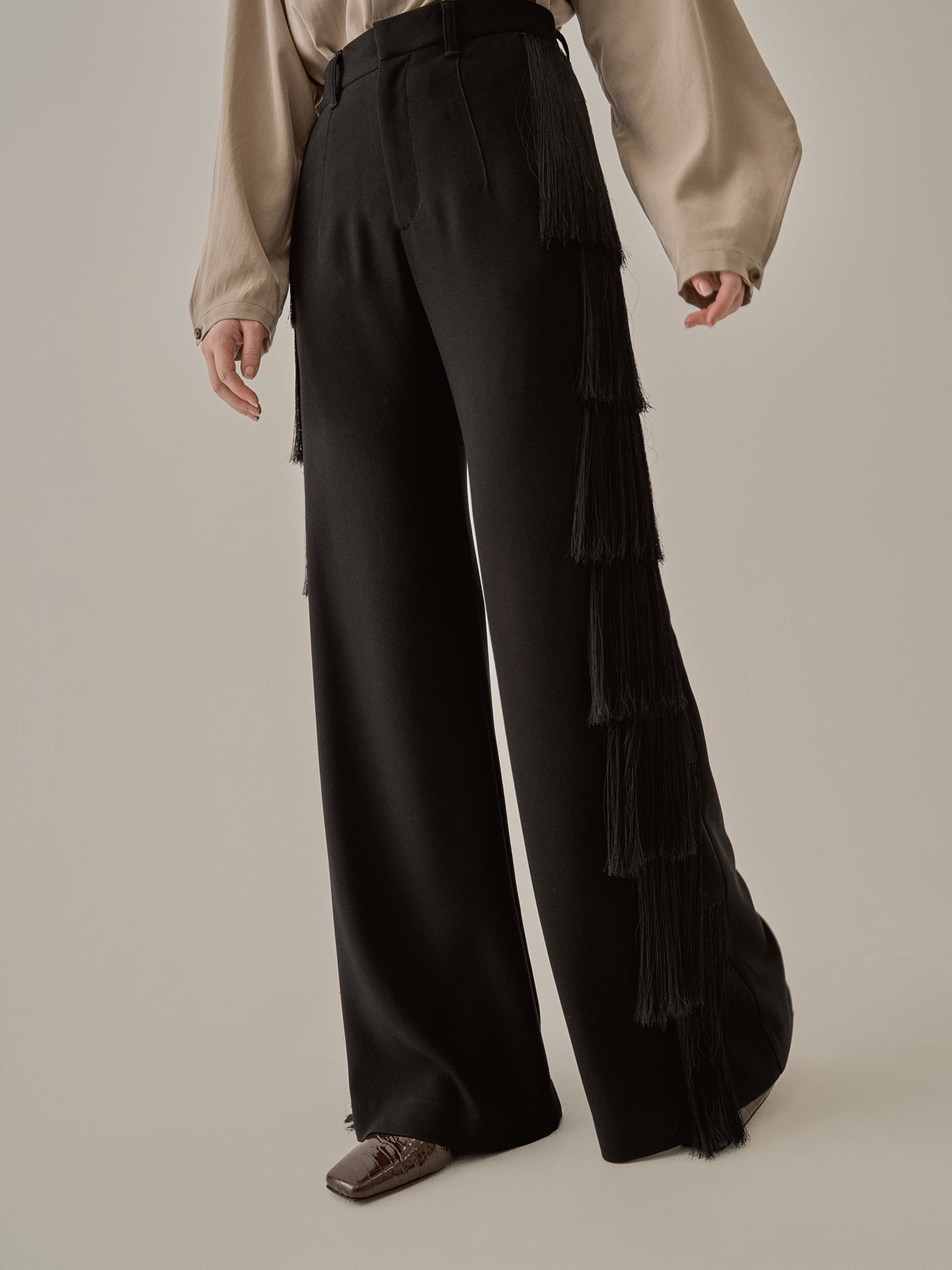 Nichola fringe pants BK