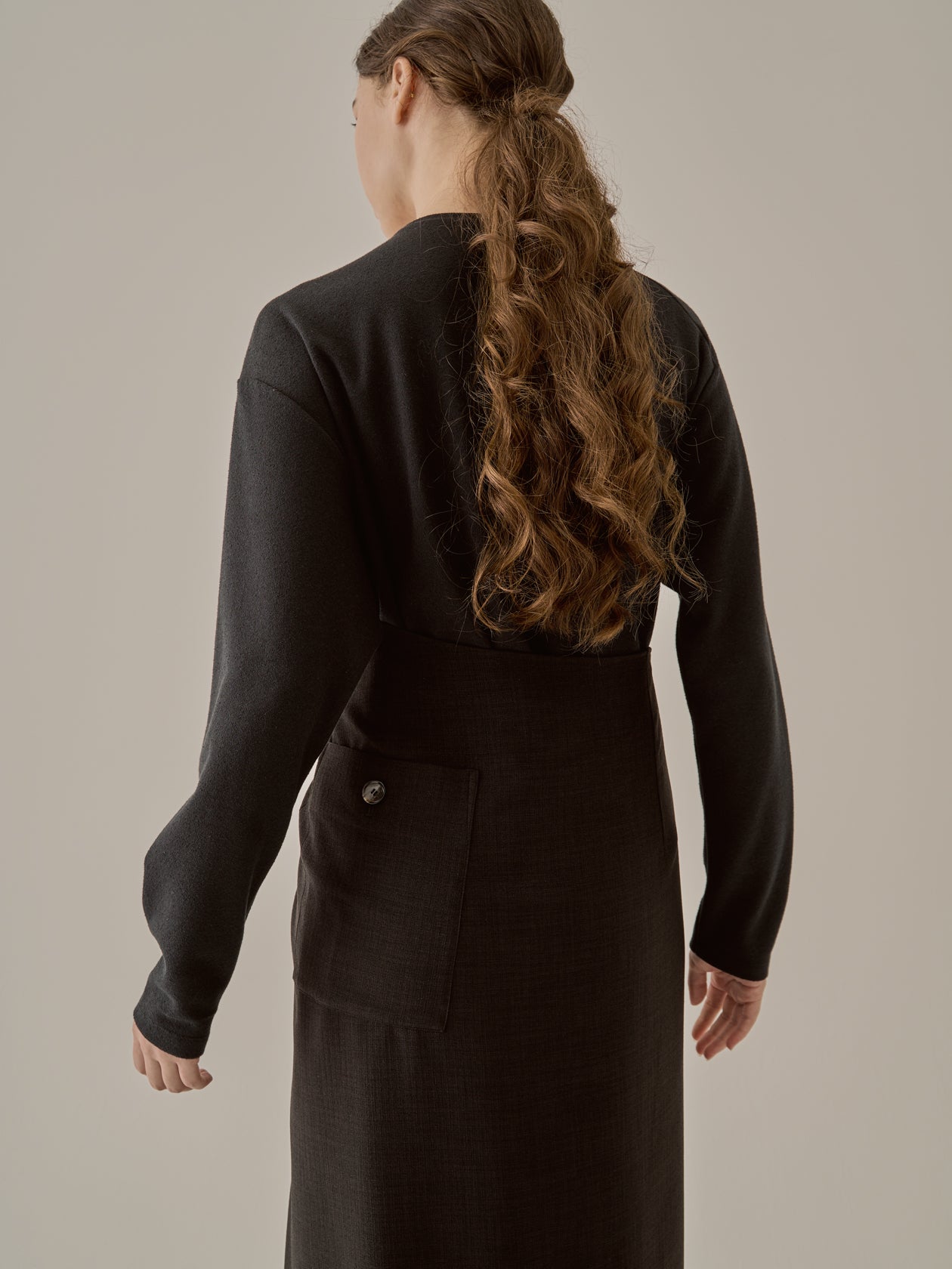 Laurel wrap waist combi dress BK