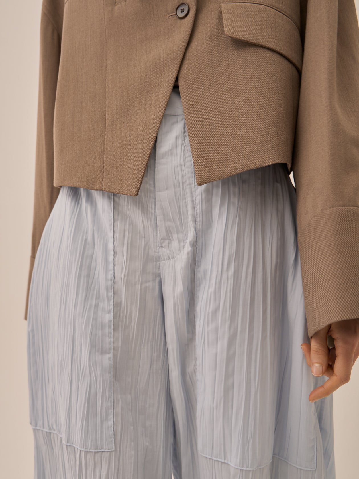 Sivi wrinkle barrel pants BL