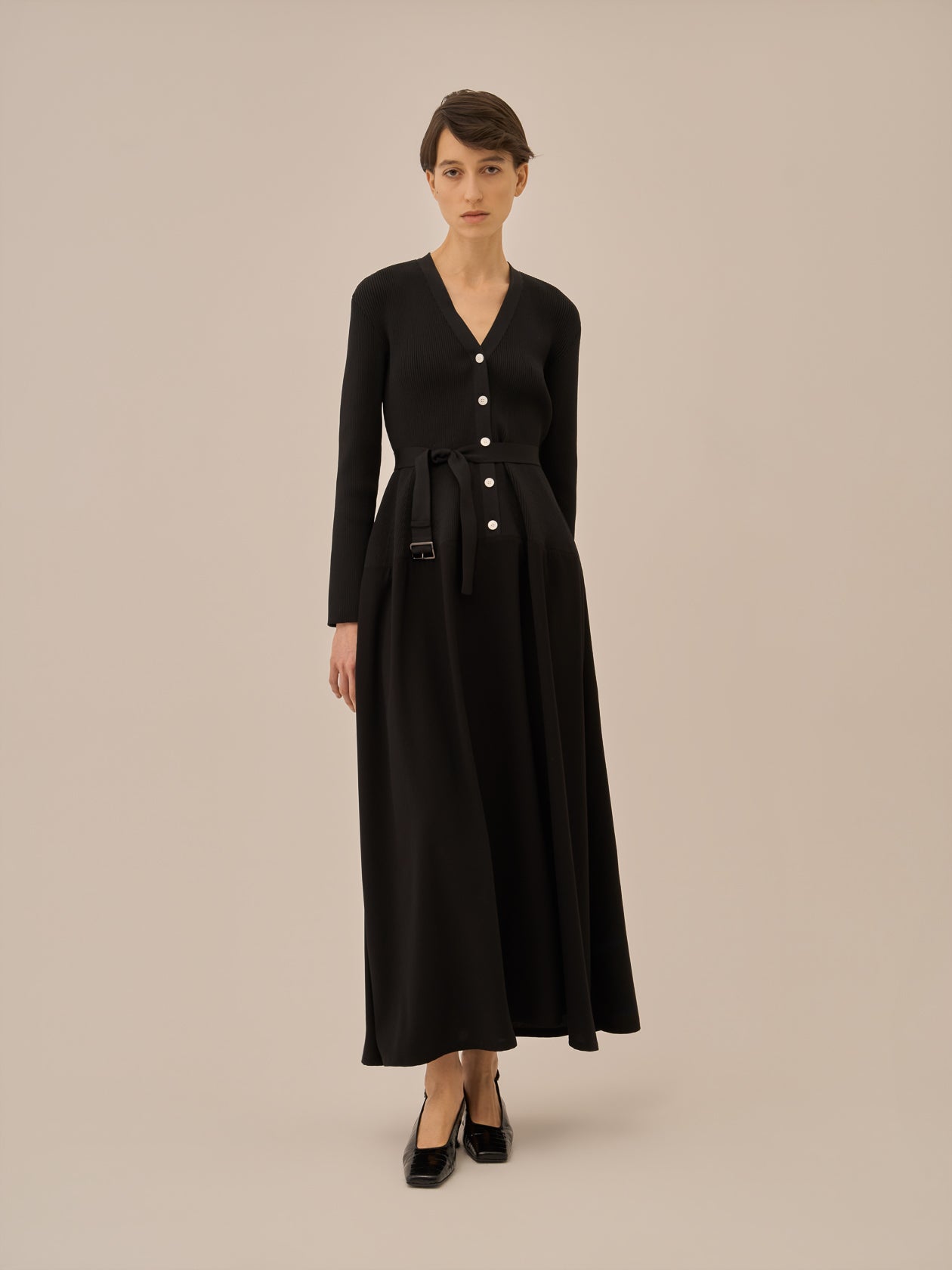 Jessica combi tex knit dress BK