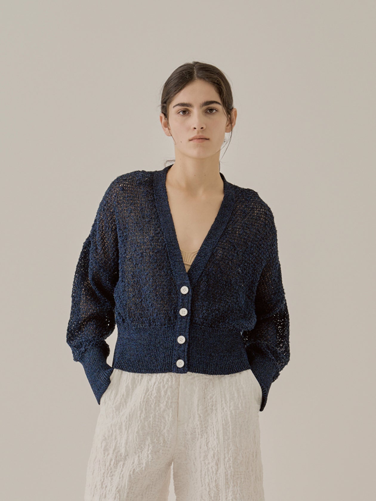 Candela cropped knit cardigan NV