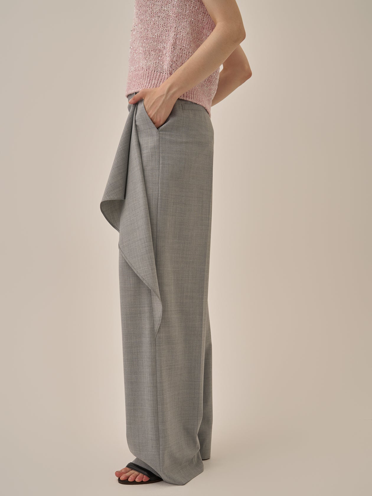 Ellen drape panel pants GY
