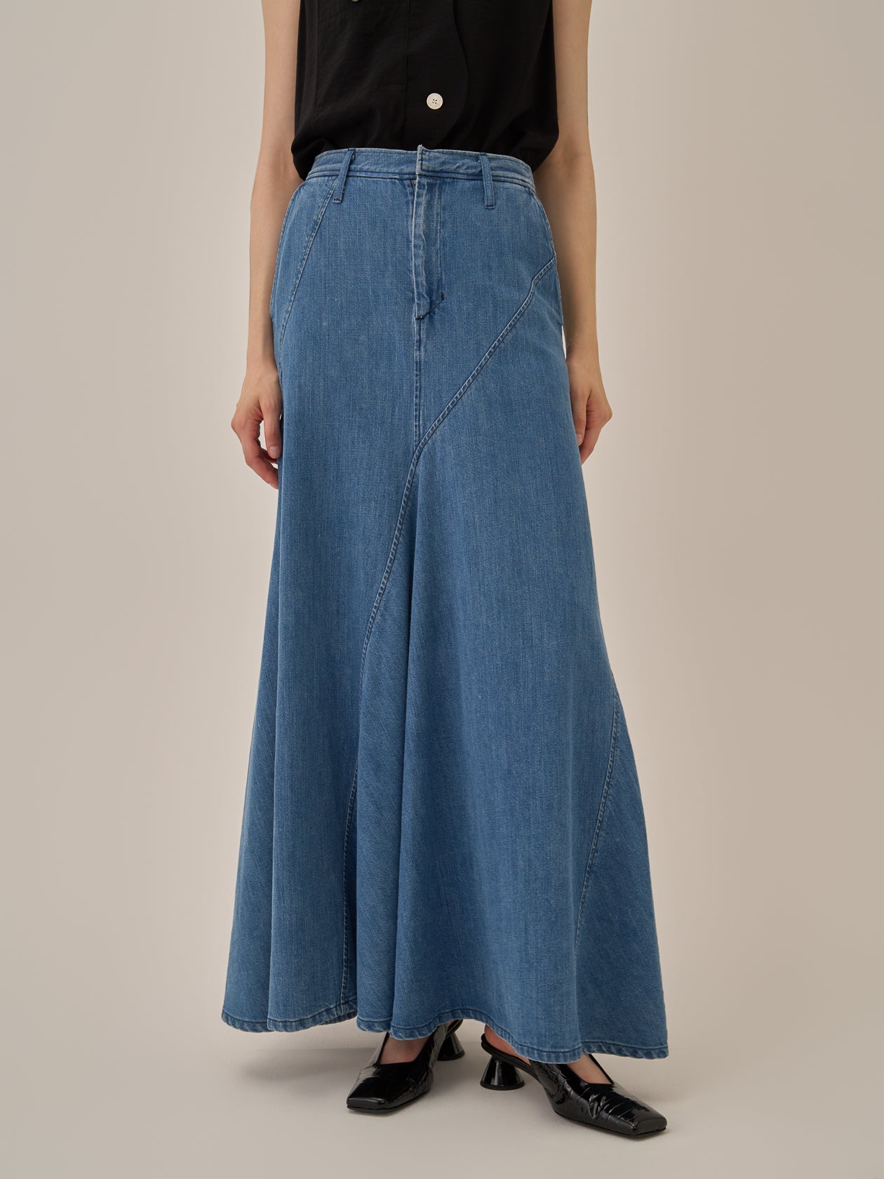 Ivona denim flare skirt BL