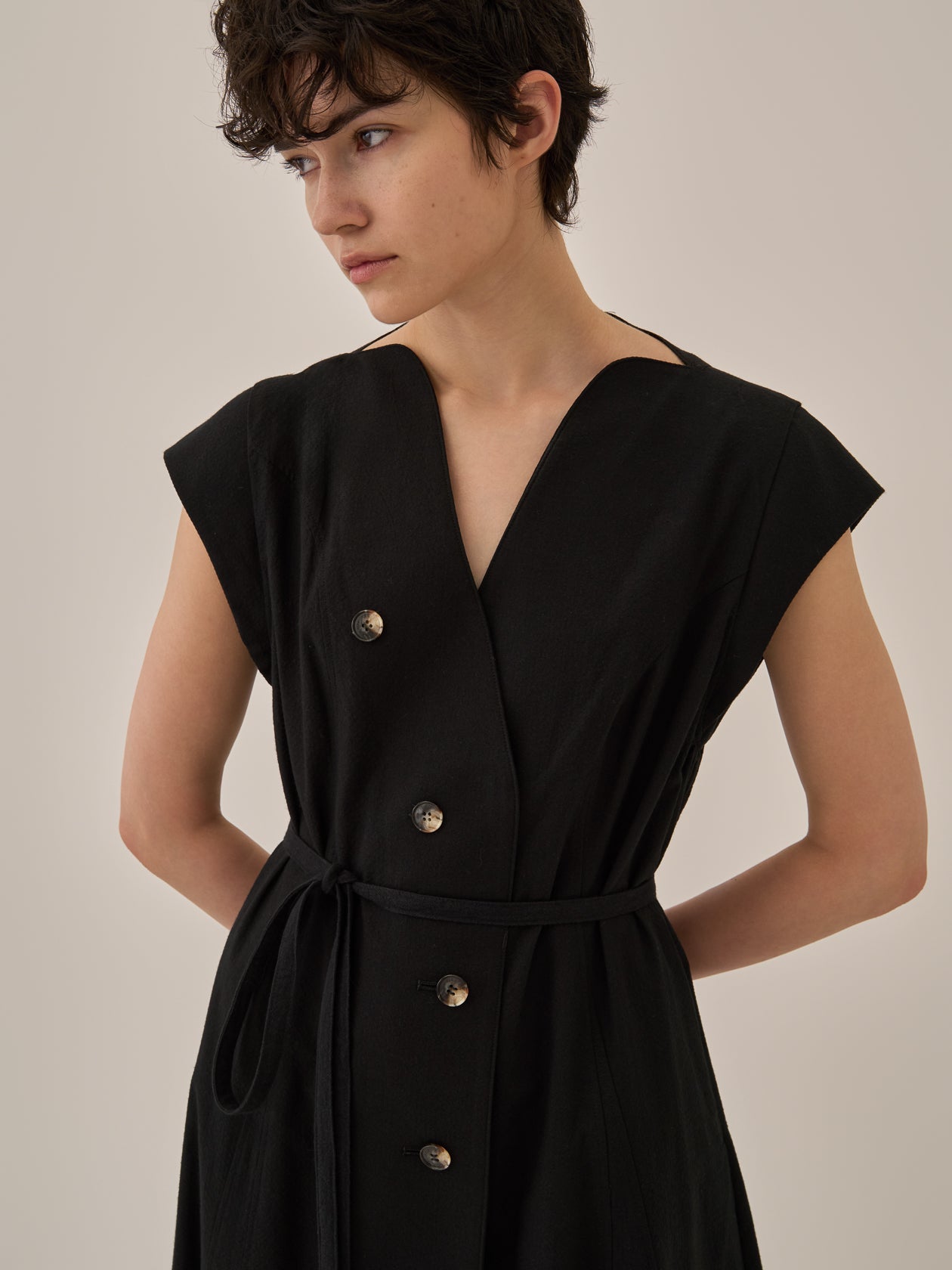 Sesilia asymmetry panel dress BK