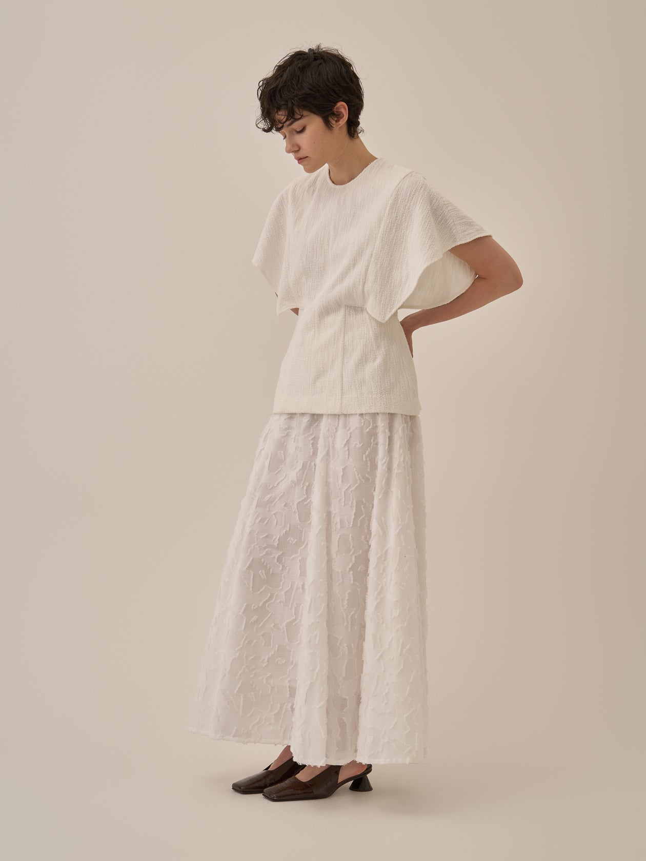 Block flower skirt WH