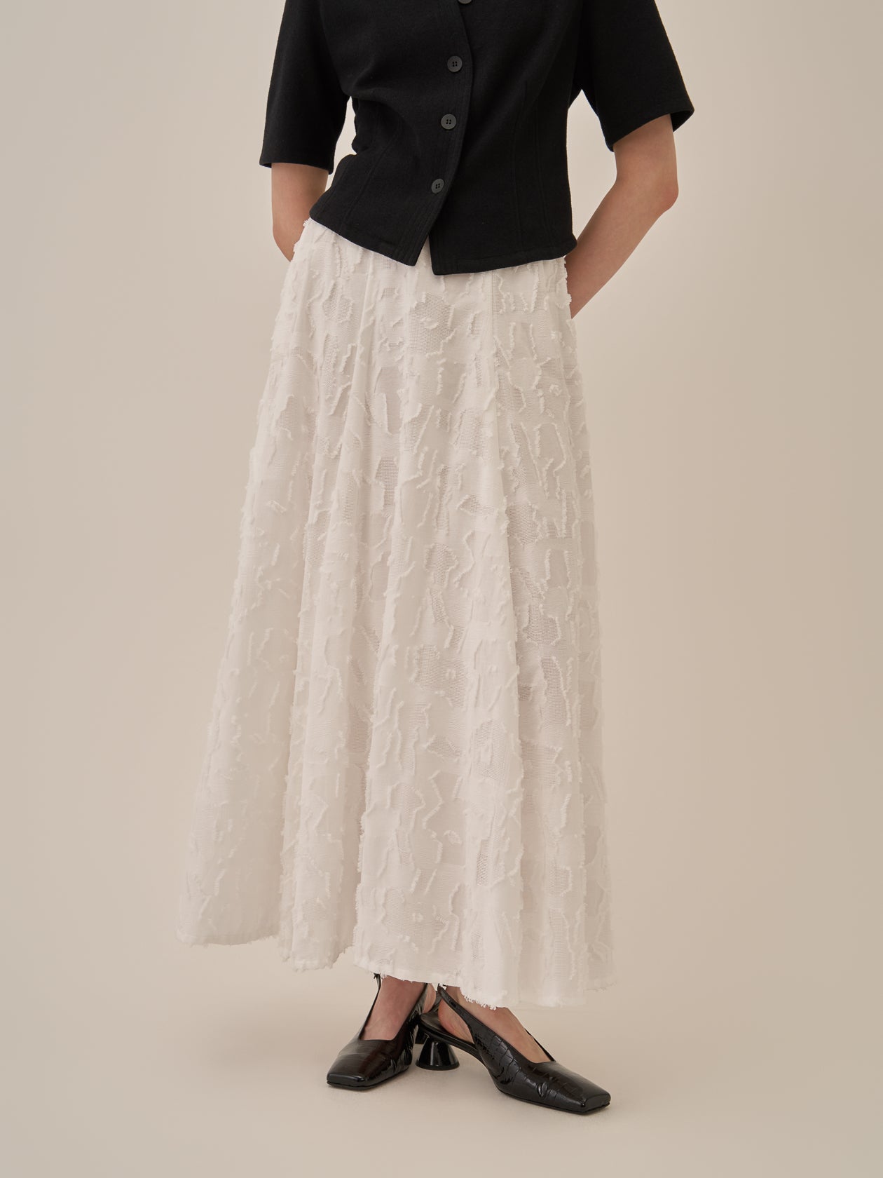 Block flower skirt WH