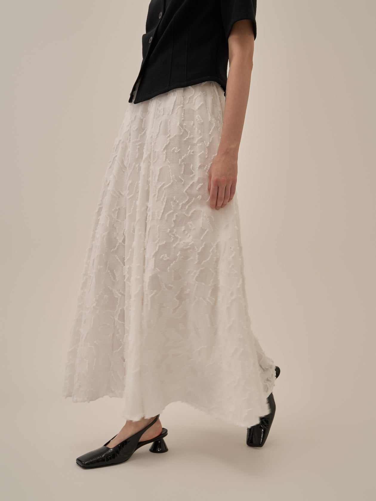 Block flower skirt WH