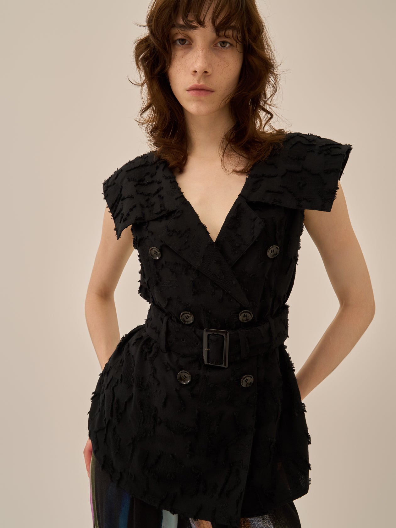 Block flower shirt BK