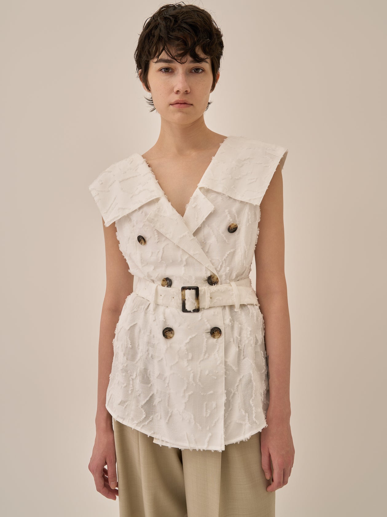 Block flower shirt WH