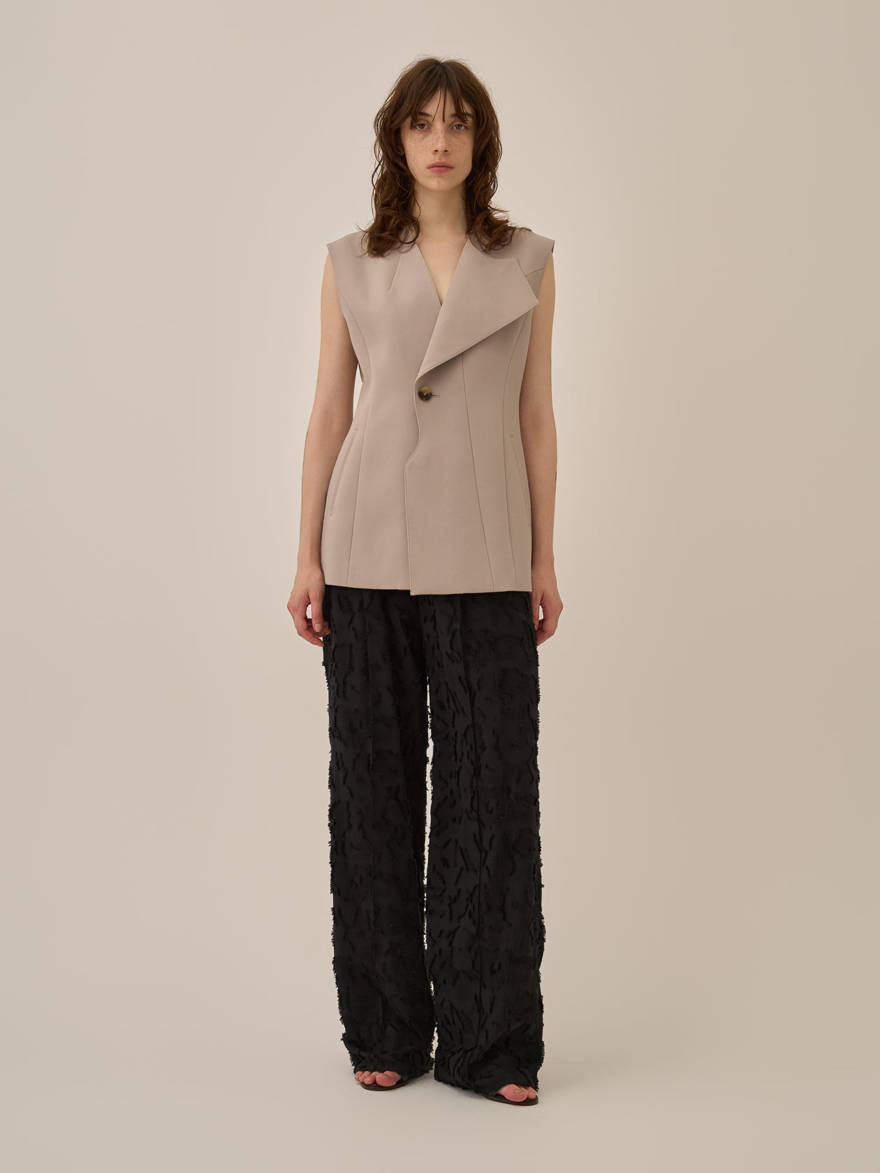 Block flower pants BK