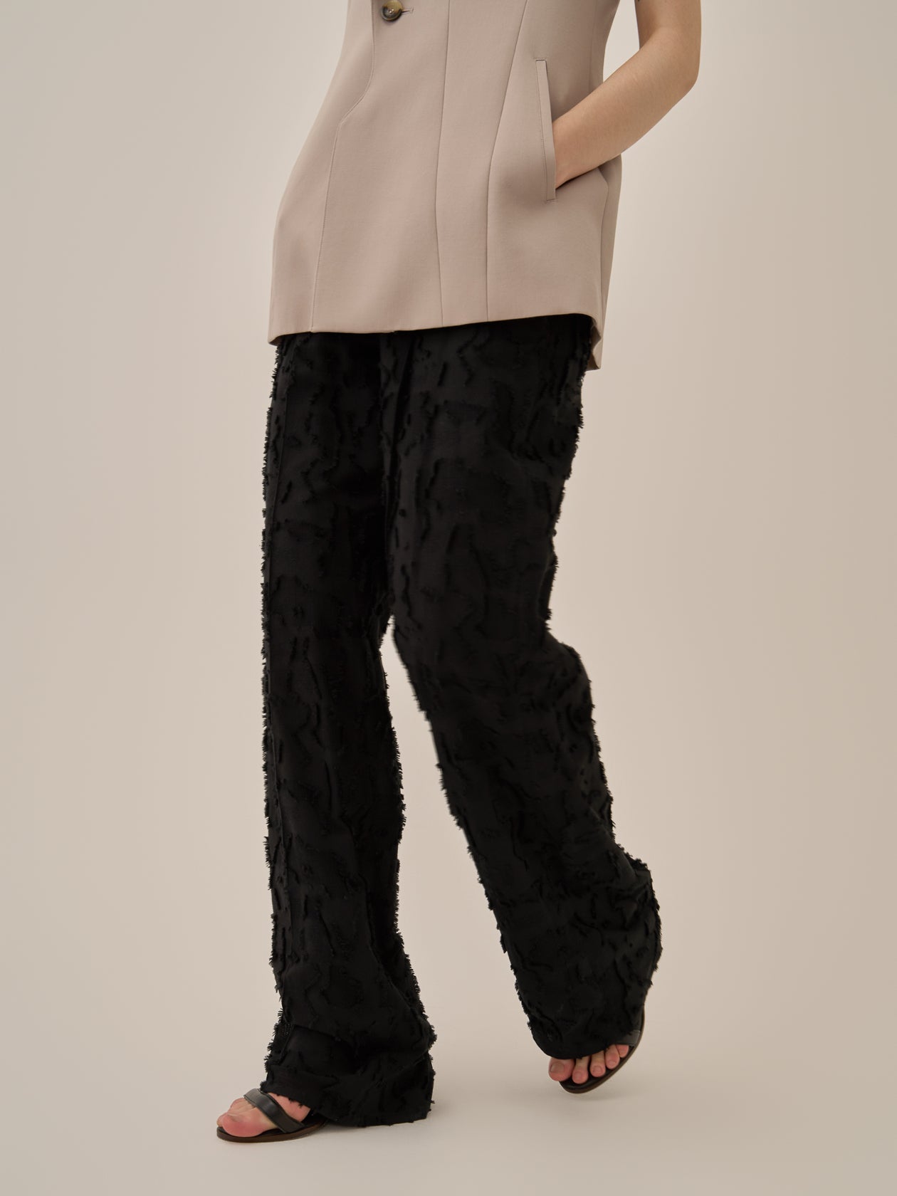 Block flower pants BK