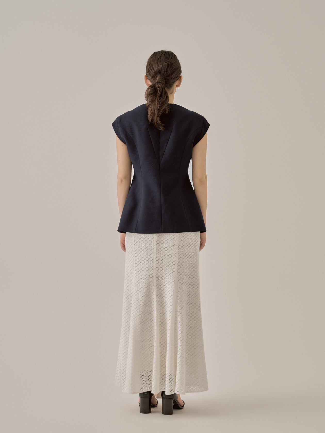 Sylvie front drape lace skirt WH