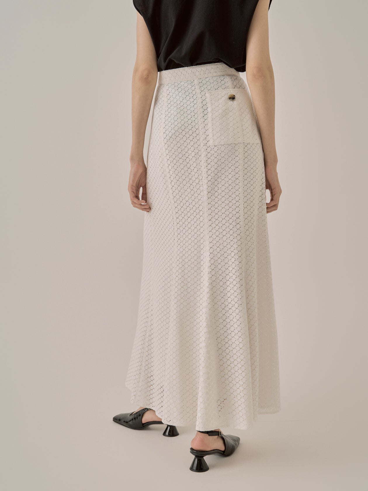 Sylvie front drape lace skirt WH