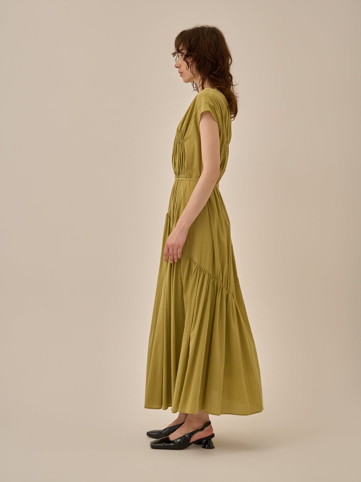 Sara gather panel dress YE