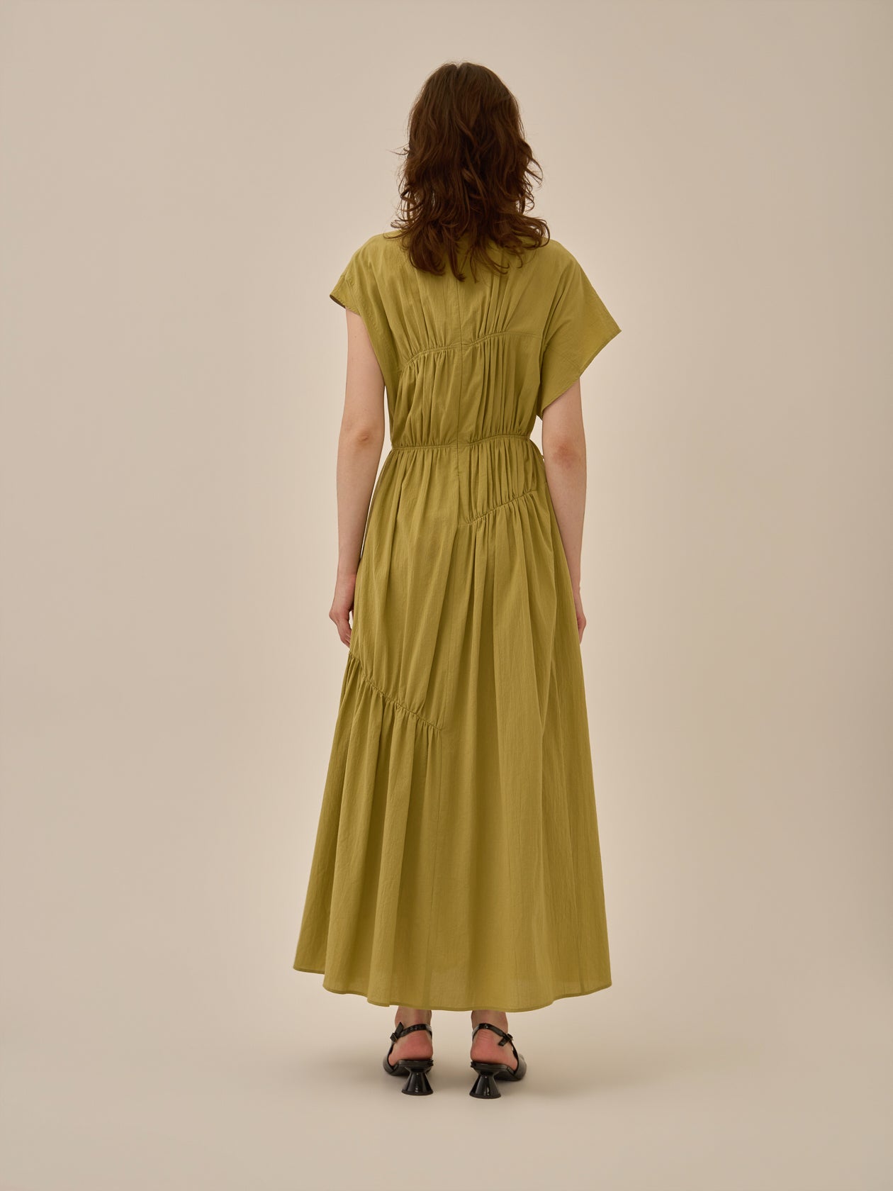 Sara gather panel dress YE