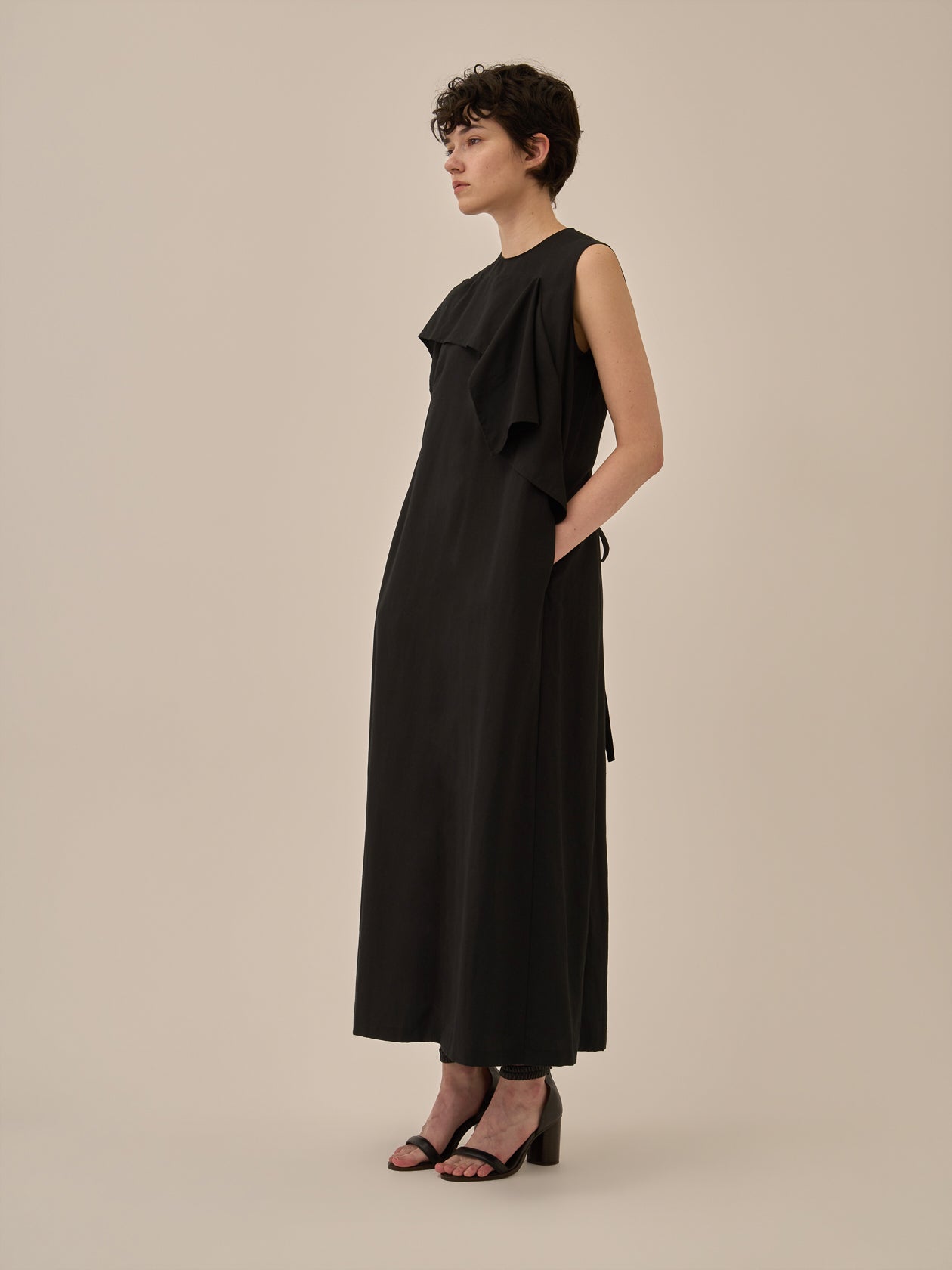 Tea drape panel dress BK