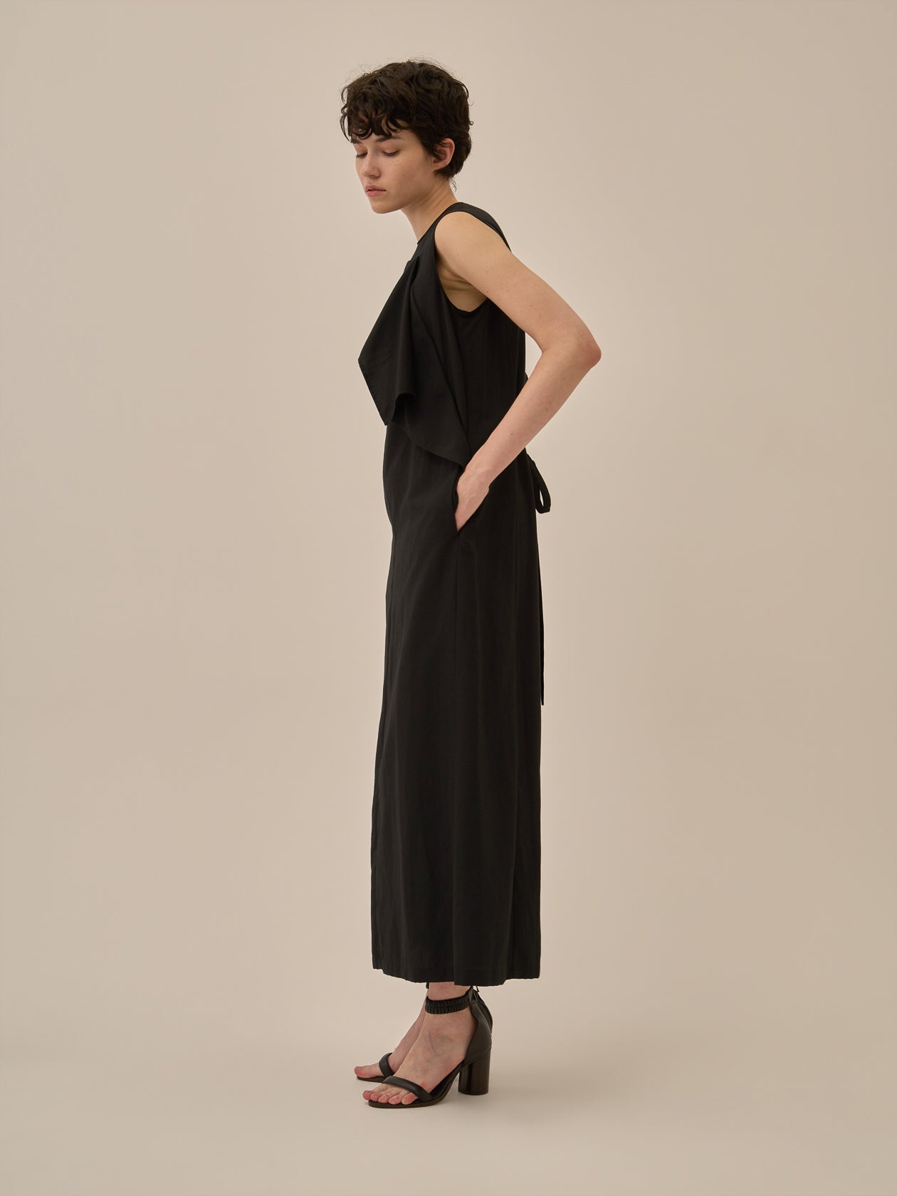 Tea drape panel dress BK