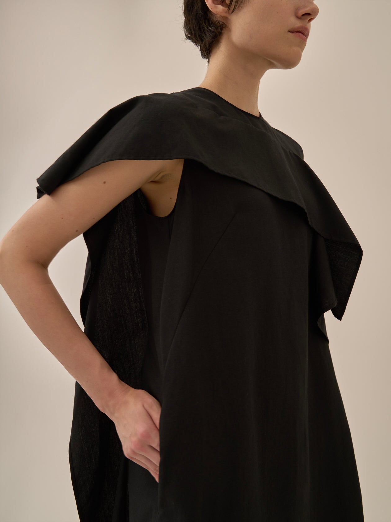 Tea drape panel dress BK