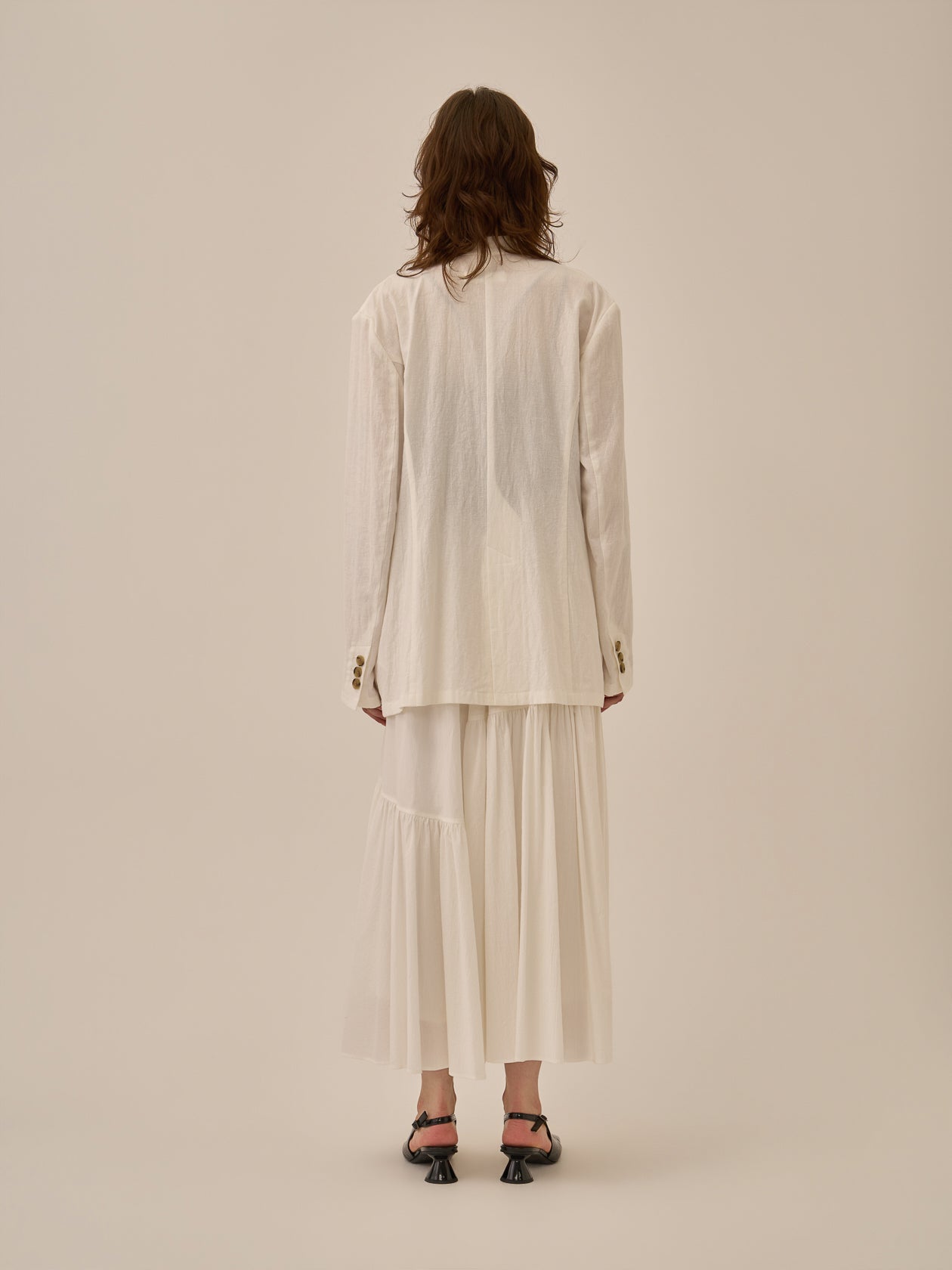 Sara gather panel skirt WH