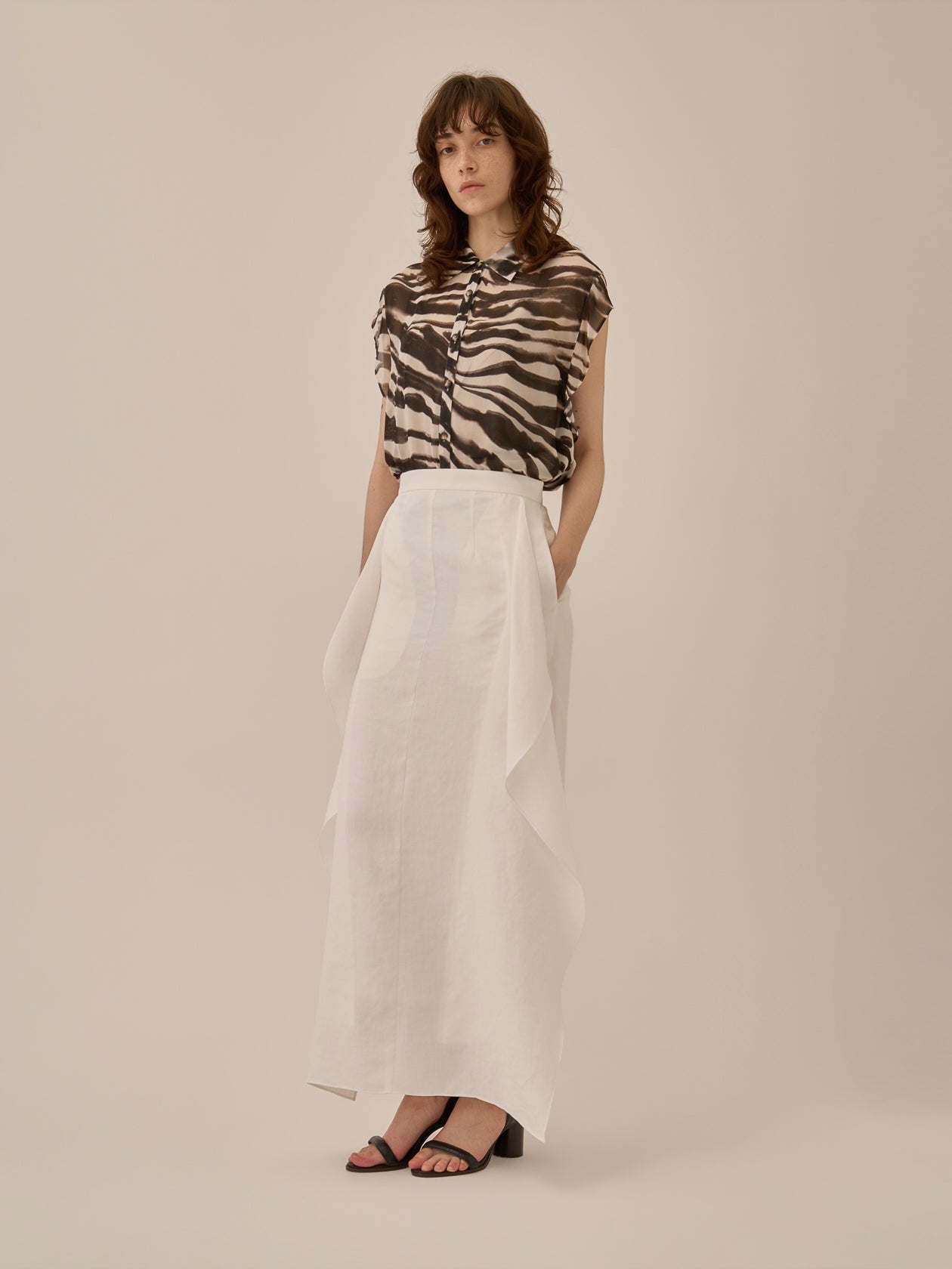 Ulla drape panel skirt WH