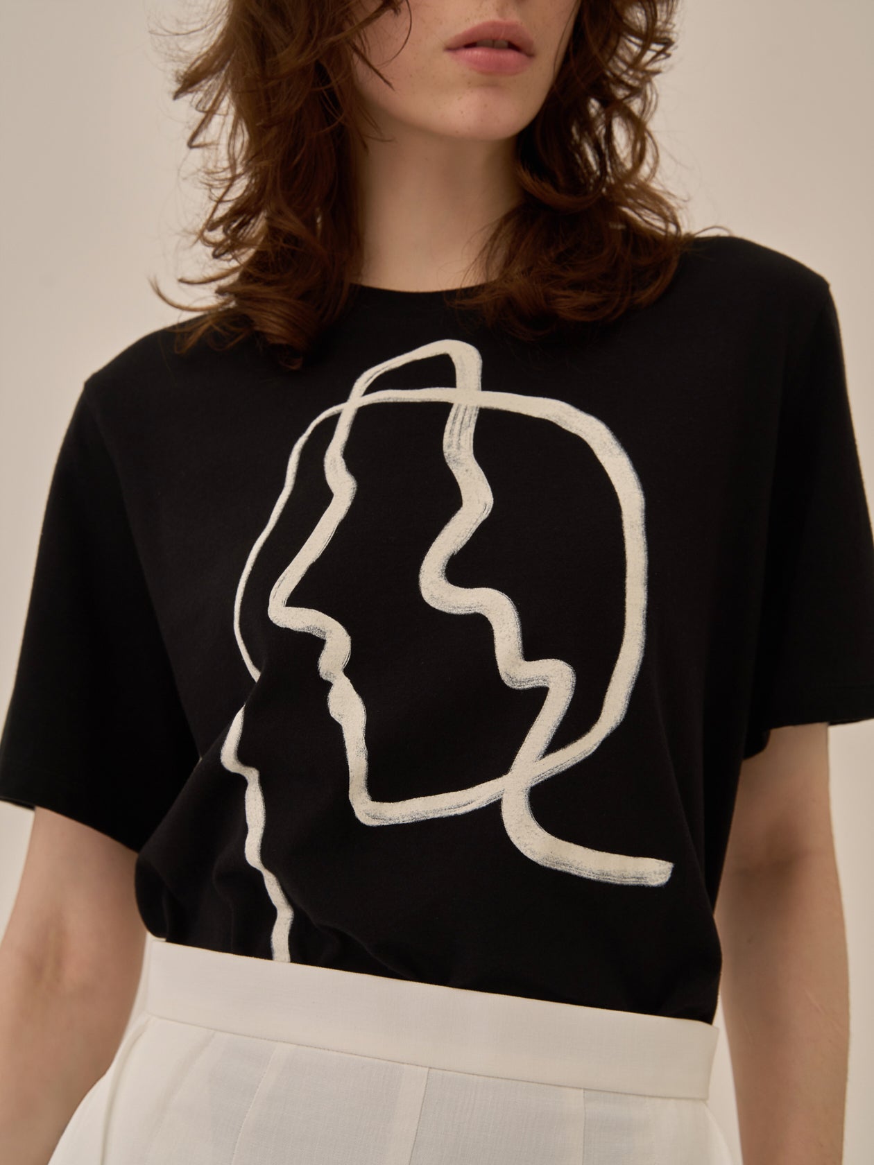 Line portrait T-shirt BK