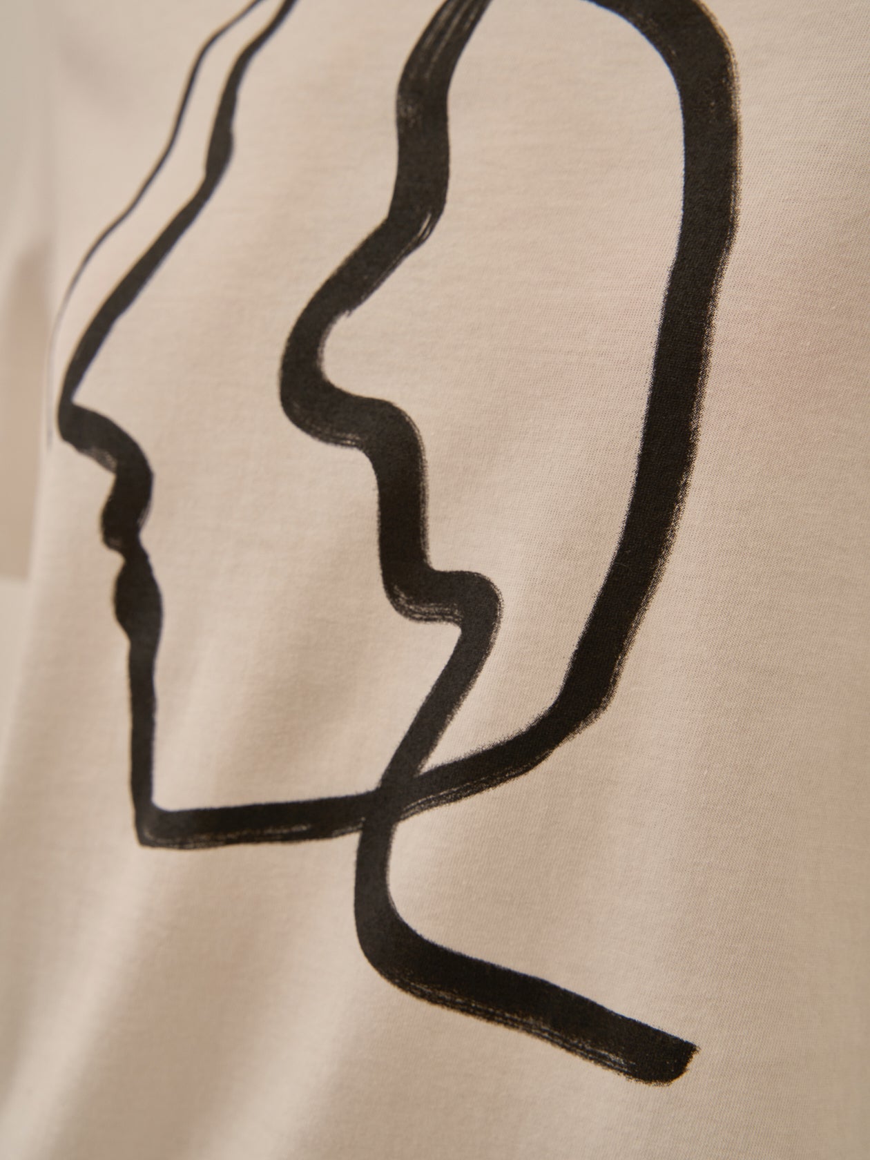 Line portrait T-shirt WH