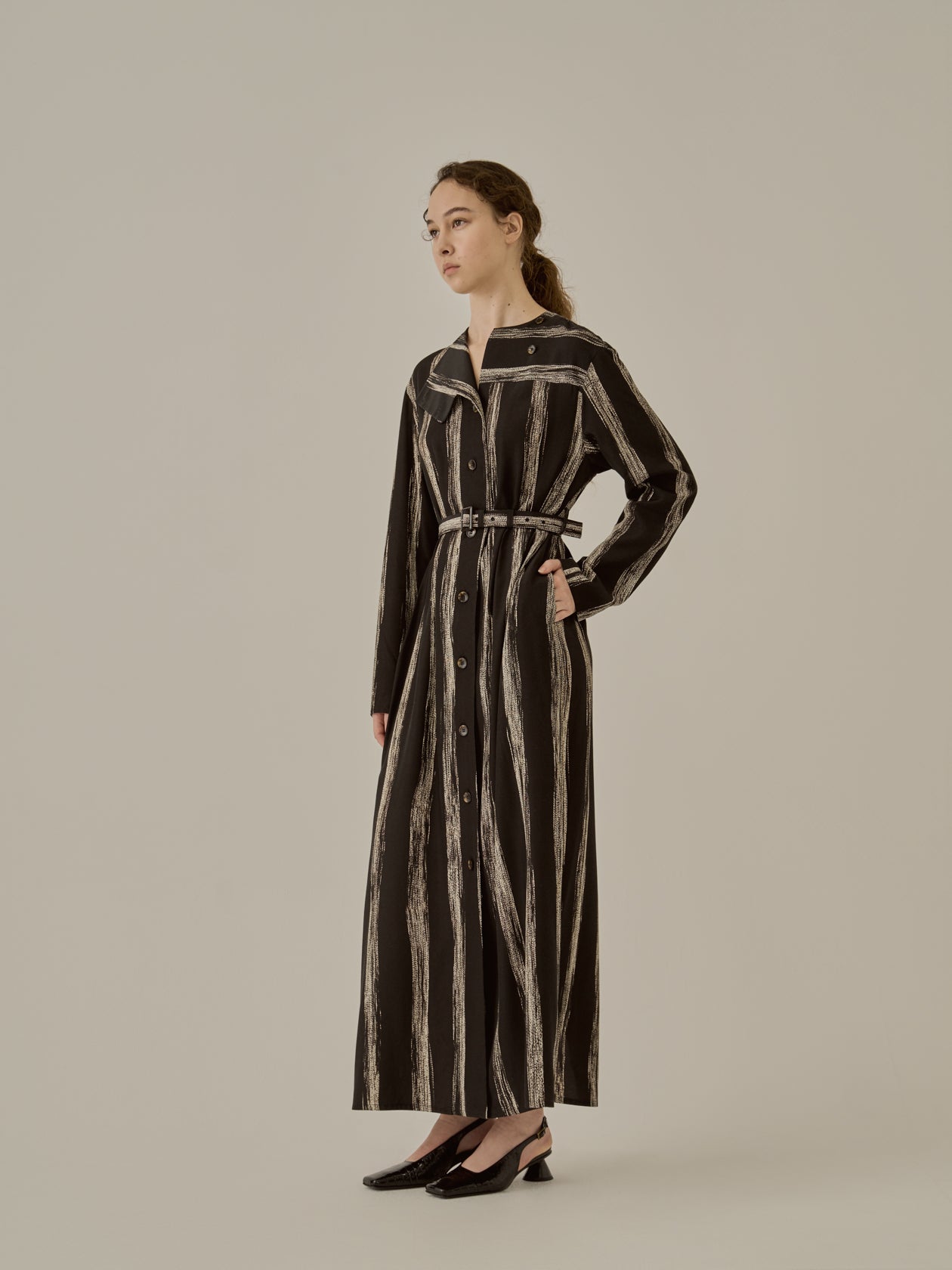 Stitch stripe dress BK