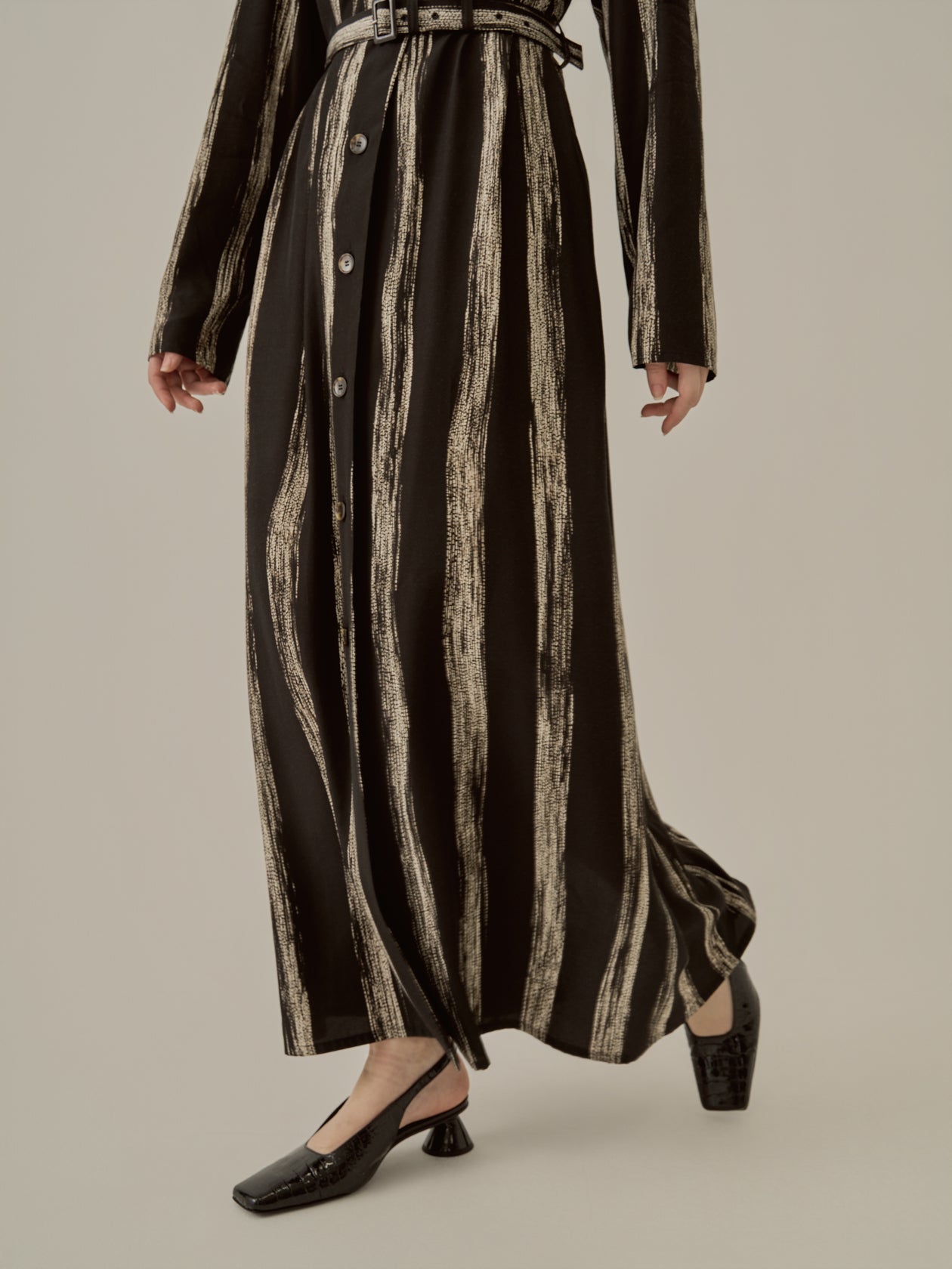 Stitch stripe dress BK