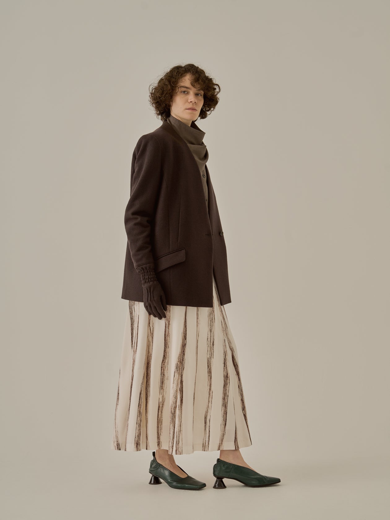 Stitch stripe flare skirt IV