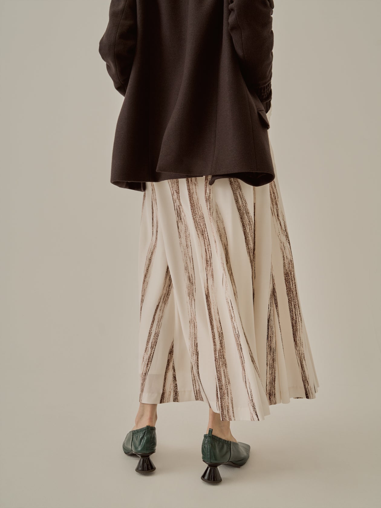 Stitch stripe flare skirt IV