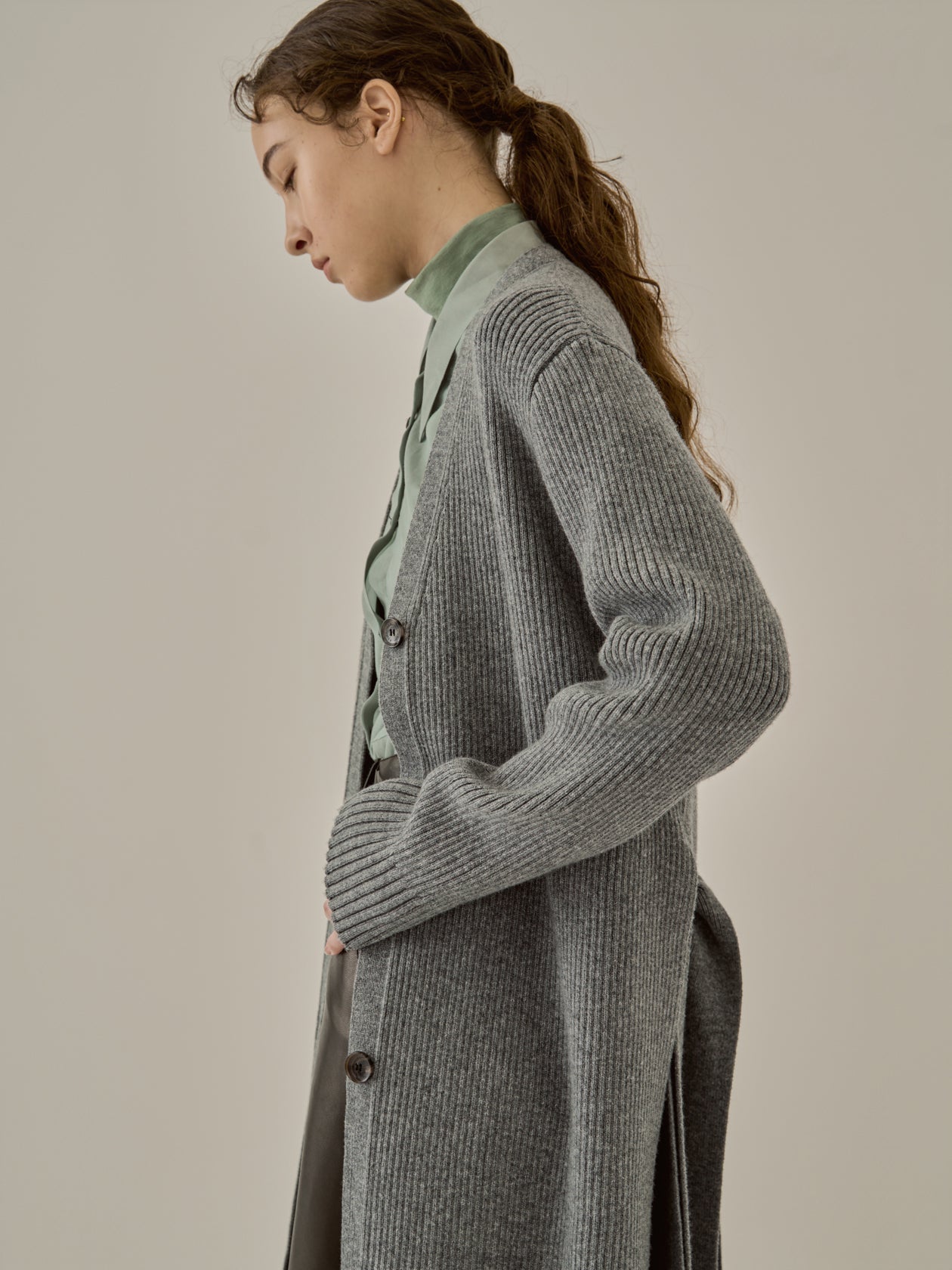 Margo long knit cardigan GY