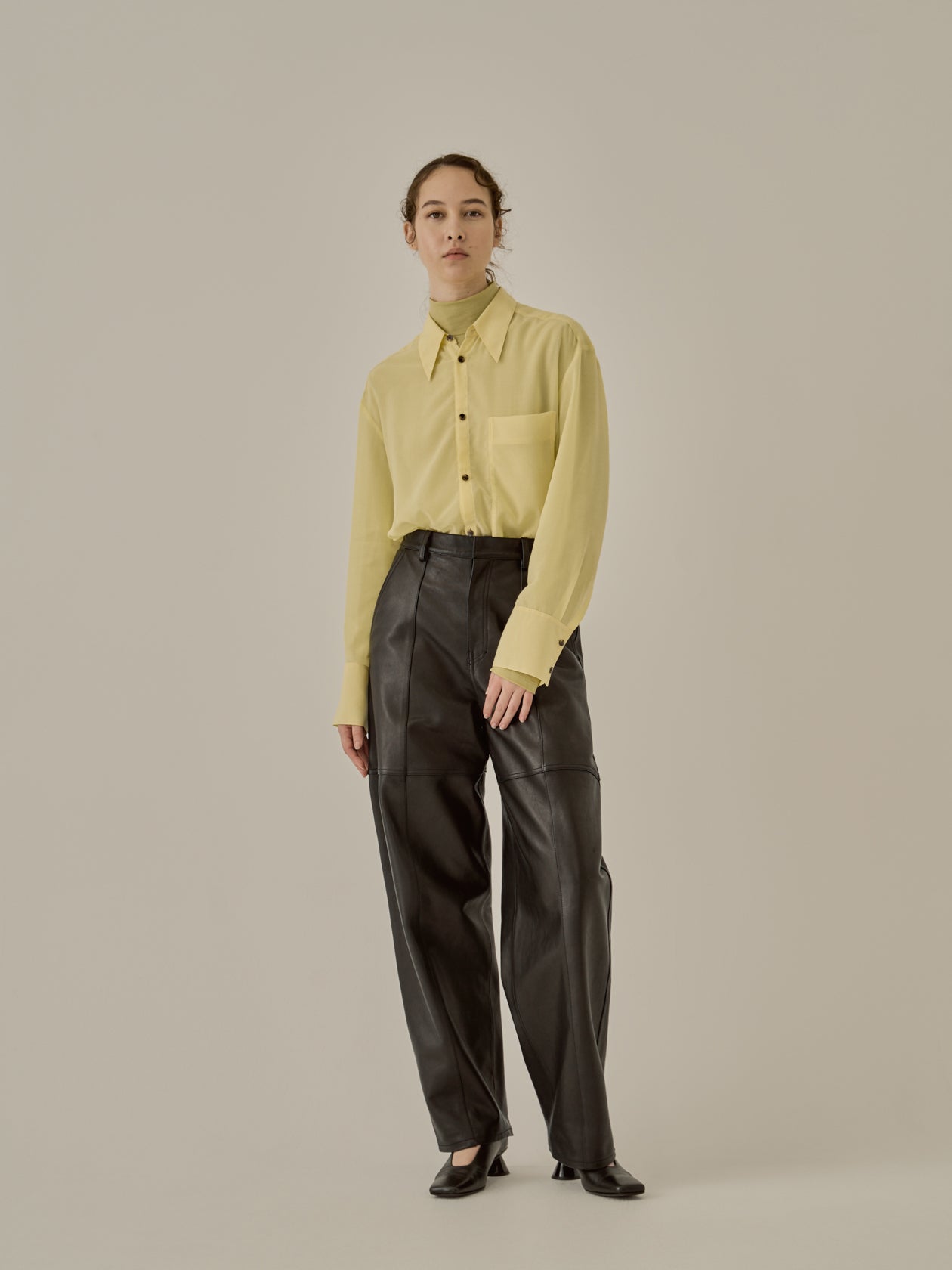 Miriam panel leather pants BK