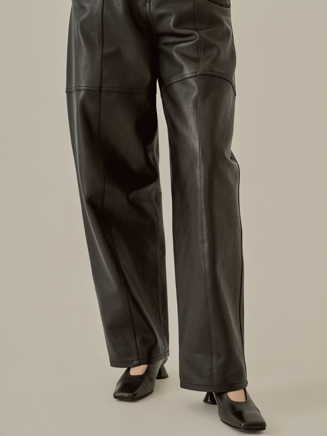 Miriam panel leather pants BK