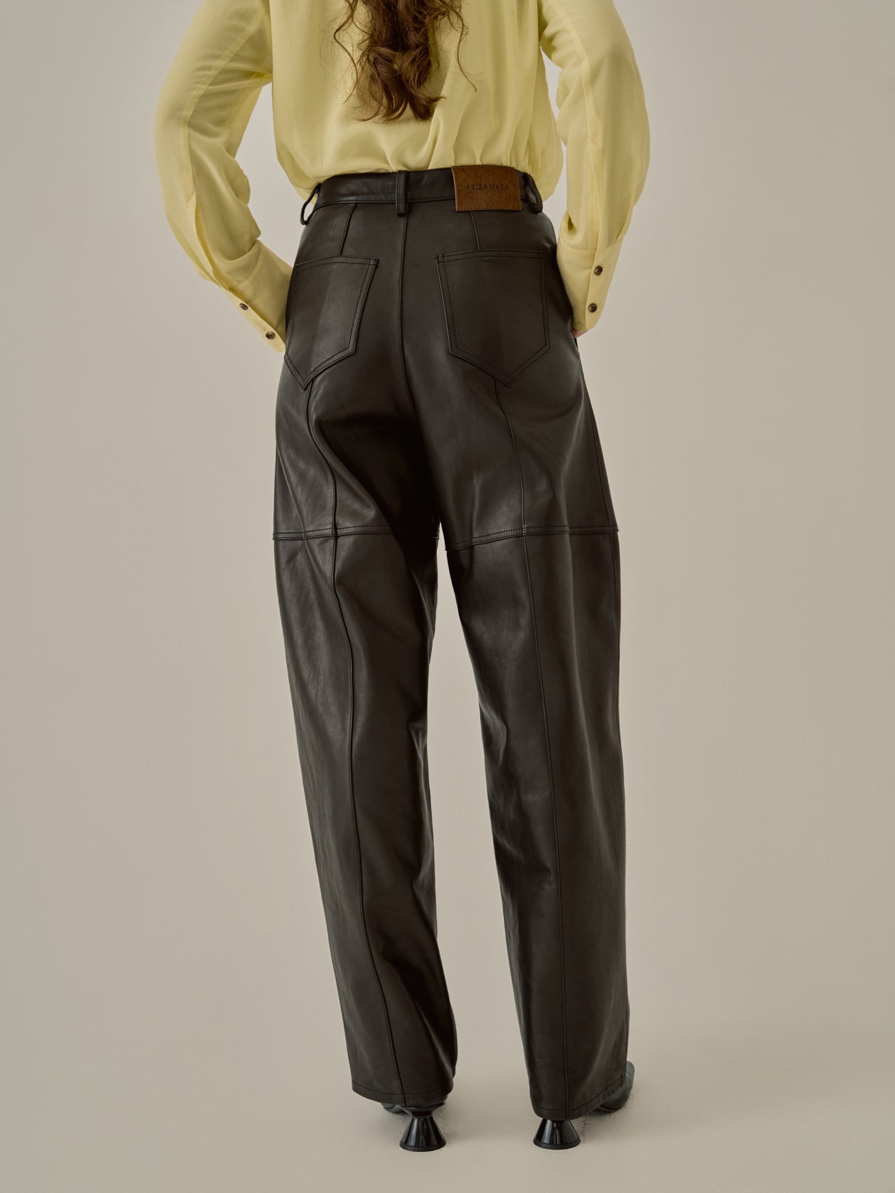 Miriam panel leather pants BK