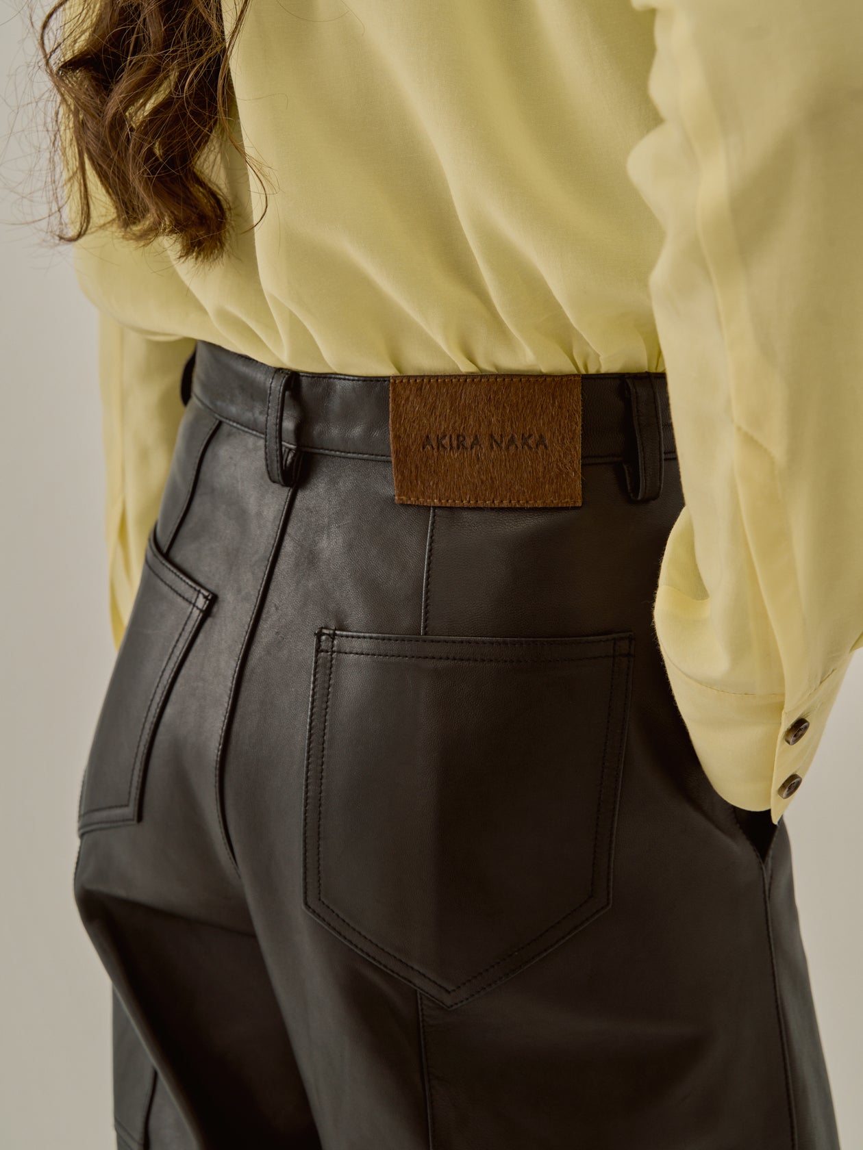 Miriam panel leather pants BK