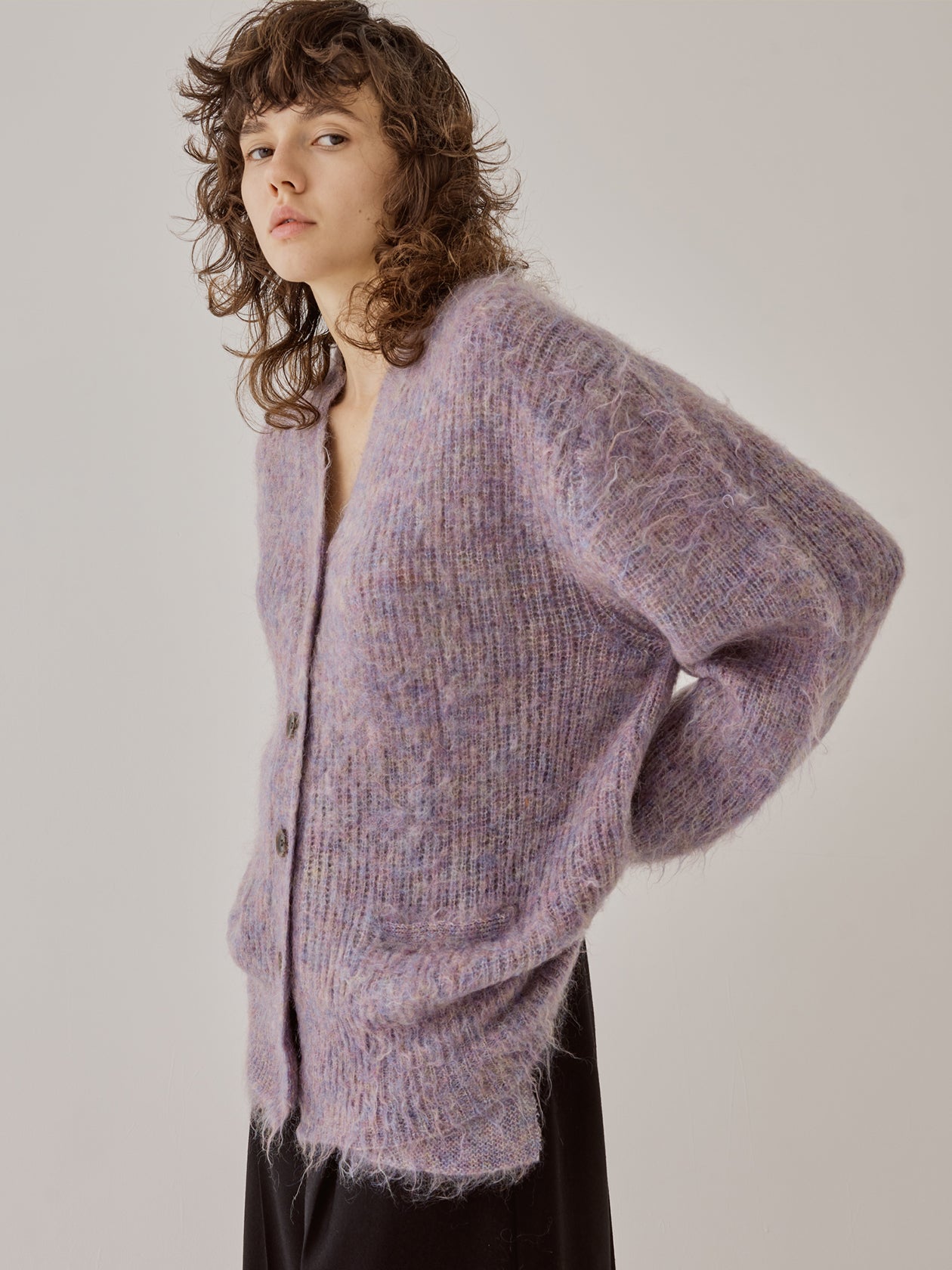 Lies shaggy knit cardigan PU