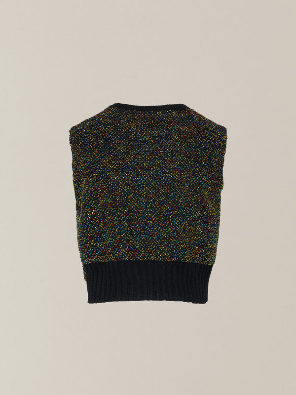[NEW] Karachi glass beads handknit vest BK