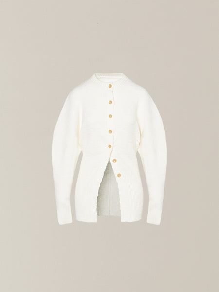 Greer crew neck knit cardigan WH | AKIRANAKA ONLINESTORE