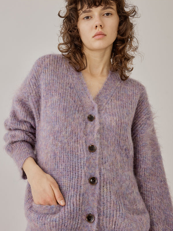 Lies shaggy knit cardigan PU