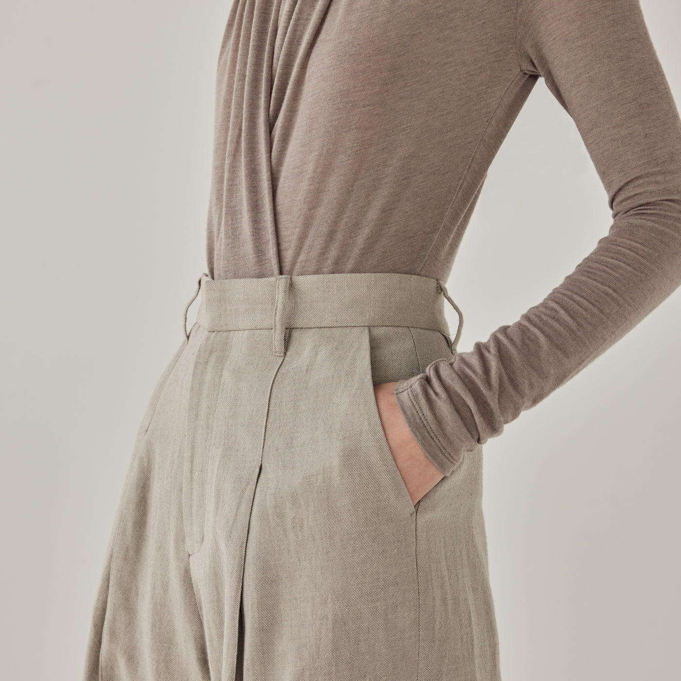Eve neck drape jersey bodysuit GY