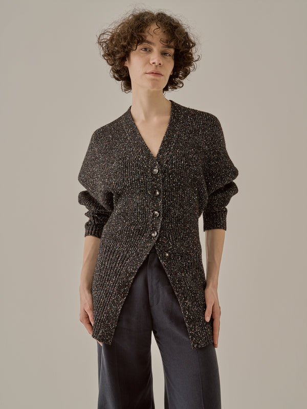 Greer melange knit cardigan BK