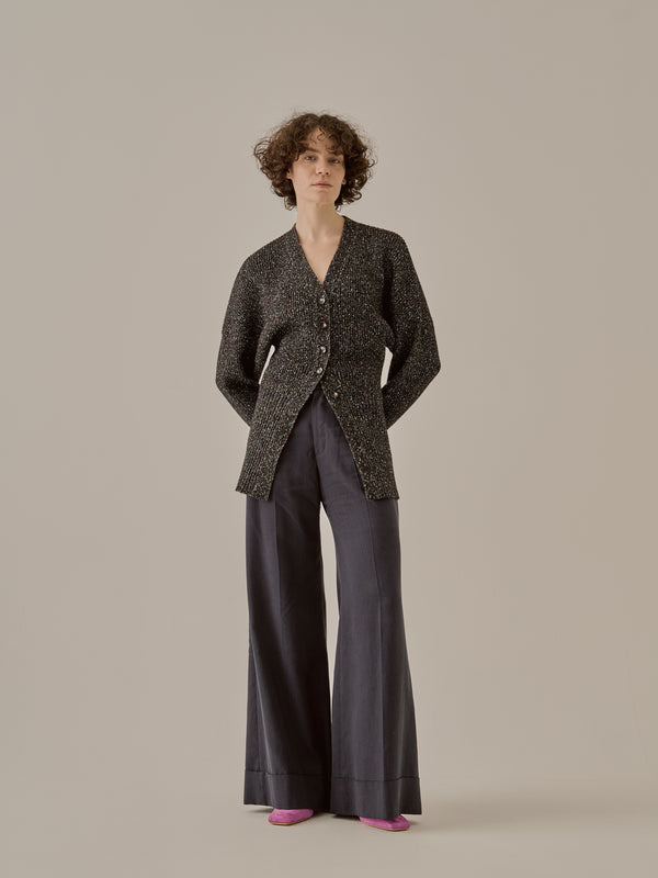 Greer melange knit cardigan BK