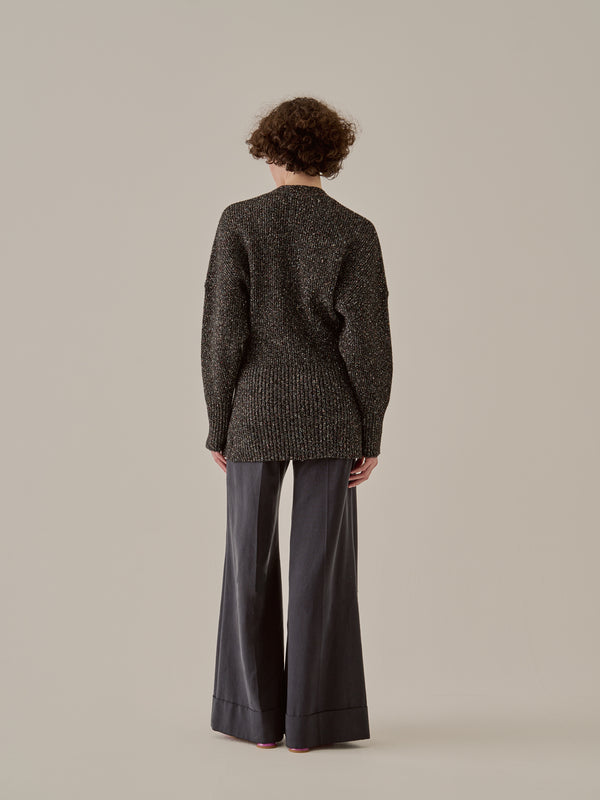 Greer melange knit cardigan BK