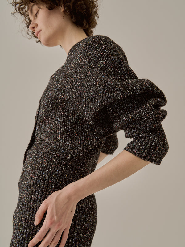 Greer melange knit cardigan BK