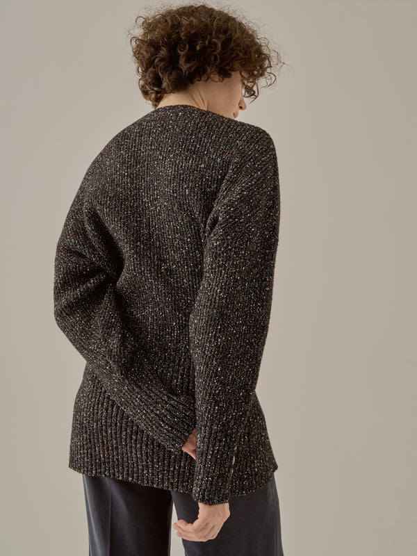 Greer melange knit cardigan BK