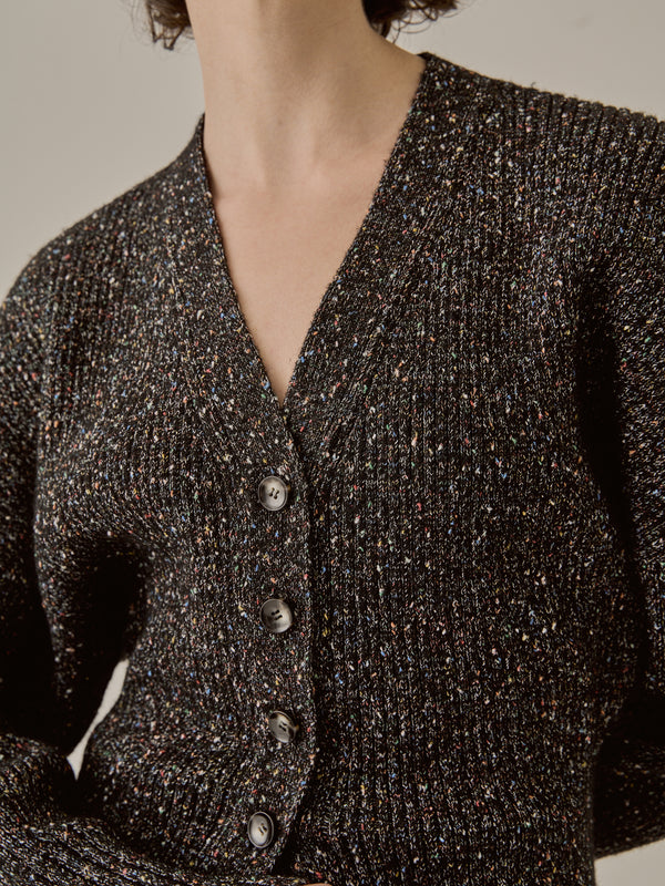 Greer melange knit cardigan BK